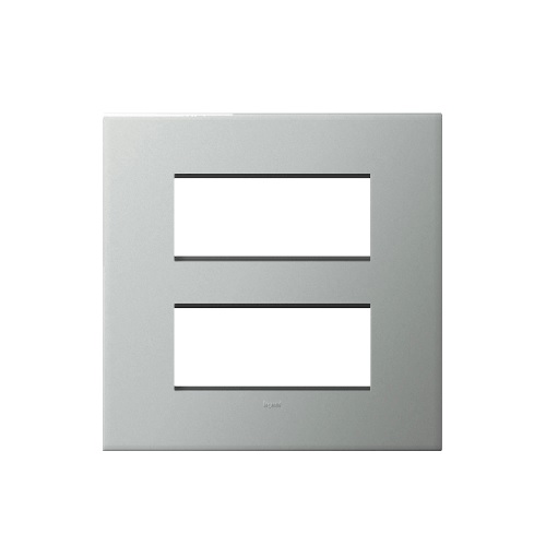 Legrand Arteor Pearl Aluminium Cover Plate With Frame, 2x6 M, 5757 71